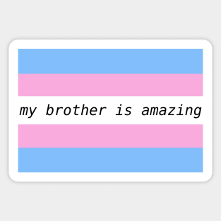 my brother is amazing - trans flag Sticker